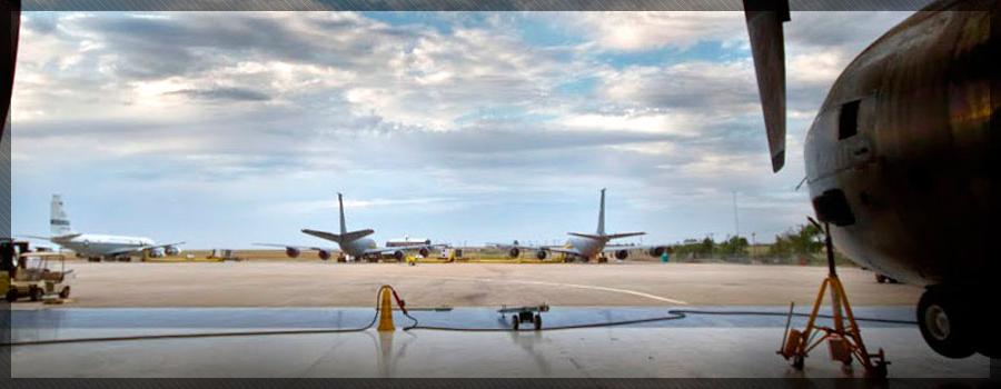 Airplanes outside of the hanger